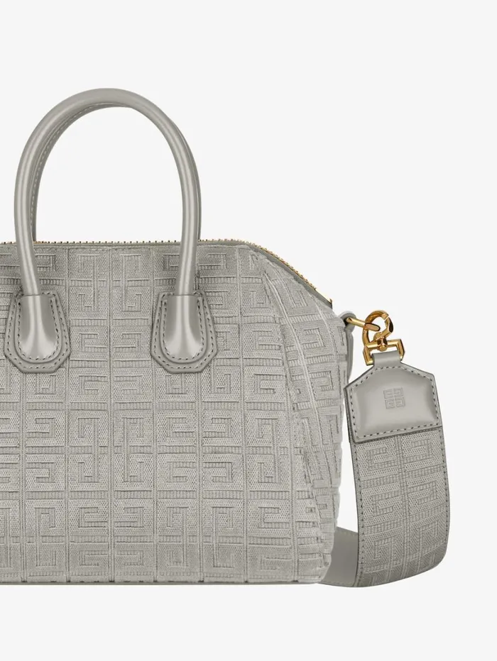 Givenchy Mini Antigona Bag In 4G Embroidered Canvas Stone Grey Women Crossbody Bags Givenchy Mini Antigona Bag In 4G Embroidered Canvas Stone Grey Women Crossbody Bags
