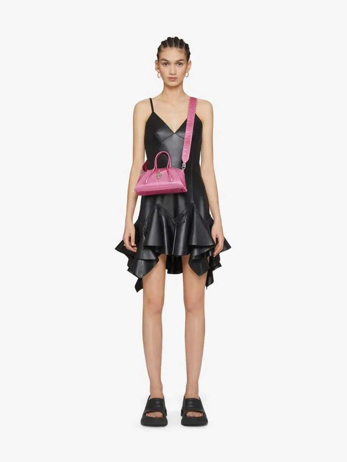 Givenchy Mini Antigona Stretch Bag In Satin And Strass Neon Pink Women Crossbody Bags Givenchy Mini Antigona Stretch Bag In Satin And Strass Neon Pink Women Crossbody Bags
