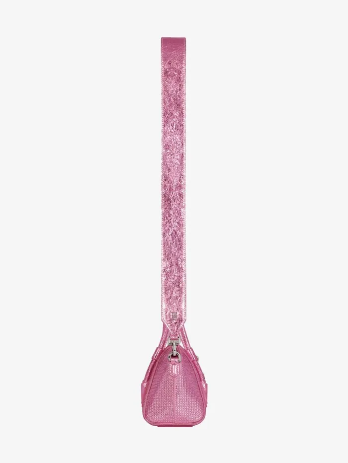 Givenchy Mini Antigona Stretch Bag In Satin And Strass Neon Pink Women Crossbody Bags Givenchy Mini Antigona Stretch Bag In Satin And Strass Neon Pink Women Crossbody Bags