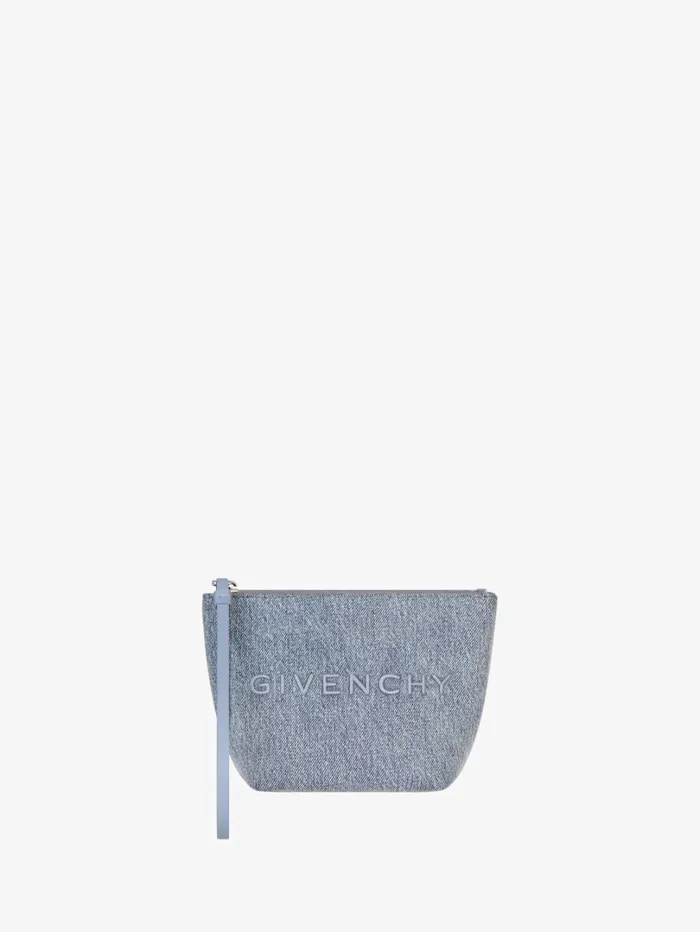 Givenchy Mini GIVENCHY Pouch In Denim Medium Blue Women Wallets and Card Holders Givenchy Mini GIVENCHY Pouch In Denim Medium Blue Women Wallets and Card Holders