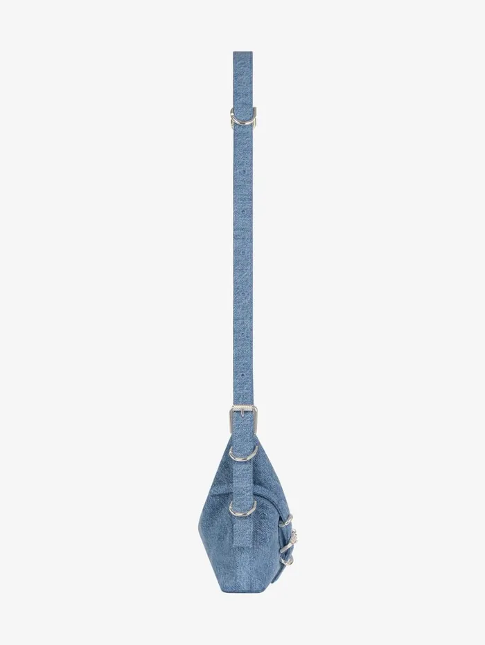Givenchy Mini Voyou Bag In Denim Medium Blue Women Crossbody Bags