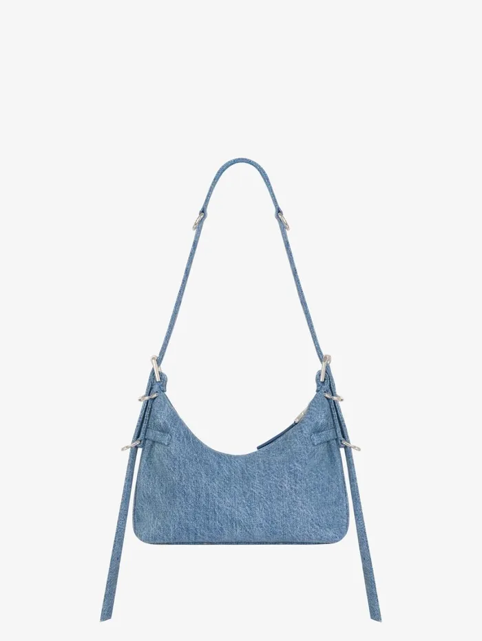 Givenchy Mini Voyou Bag In Denim Medium Blue Women Crossbody Bags