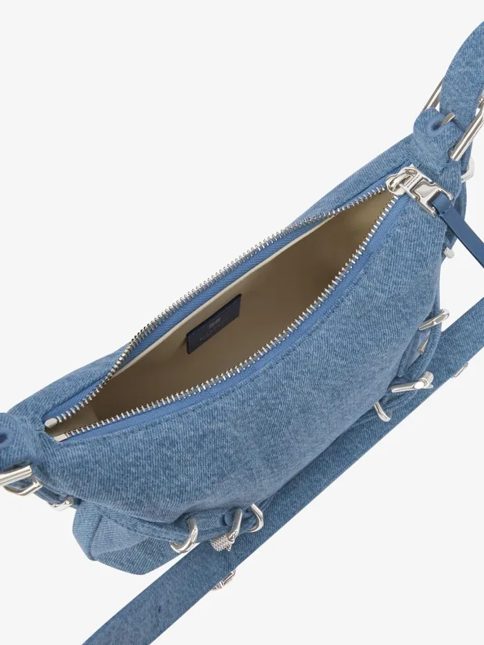 Givenchy Mini Voyou Bag In Denim Medium Blue Women Crossbody Bags