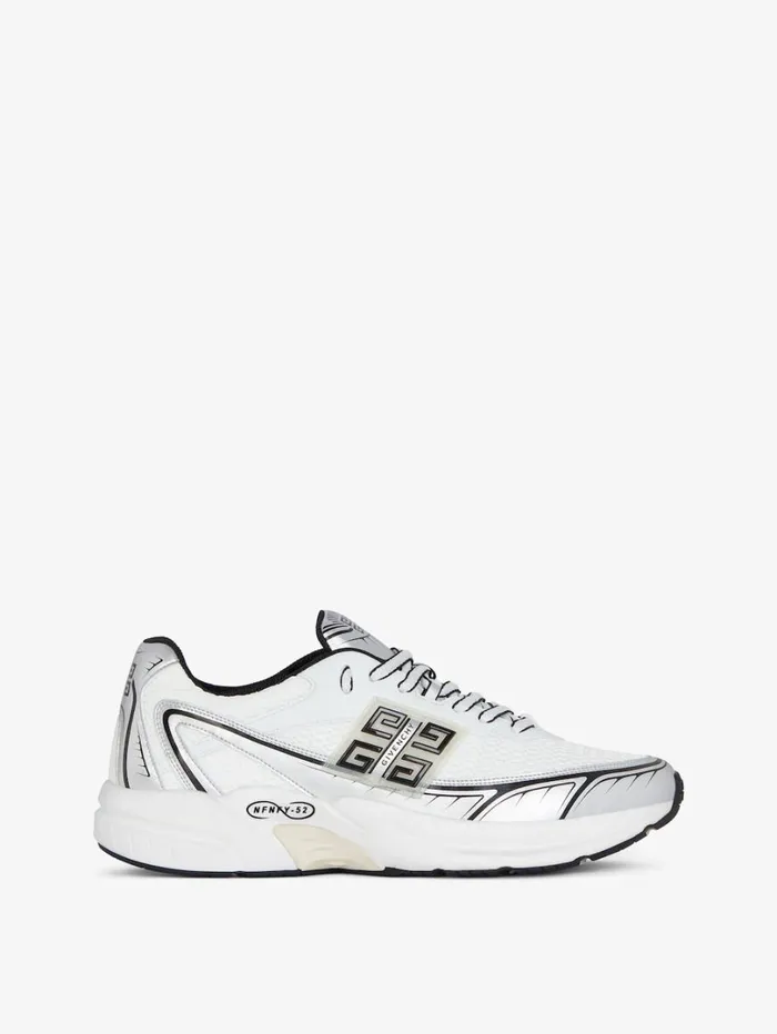 Givenchy NFNTY52 Runners In Synthetic Leather And Mesh Whitesilvery Men Sneakers Givenchy NFNTY52 Runners In Synthetic Leather And Mesh Whitesilvery Men Sneakers