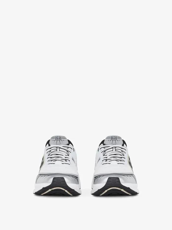 Givenchy NFNTY52 Runners In Synthetic Leather And Mesh Whitesilvery Men Sneakers Givenchy NFNTY52 Runners In Synthetic Leather And Mesh Whitesilvery Men Sneakers