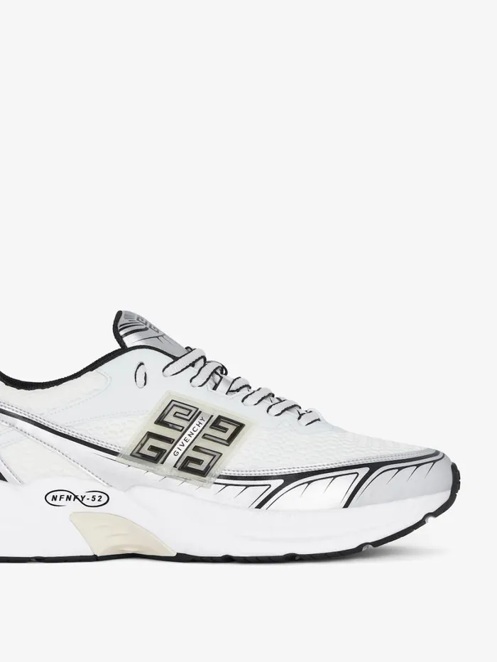 Givenchy NFNTY52 Runners In Synthetic Leather And Mesh Whitesilvery Men Sneakers Givenchy NFNTY52 Runners In Synthetic Leather And Mesh Whitesilvery Men Sneakers