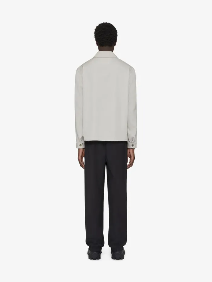 Givenchy Overshirt In Double Face Wool Cloud Grey Men Shirts