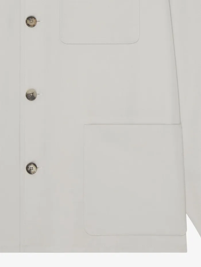 Givenchy Overshirt In Double Face Wool Cloud Grey Men Shirts