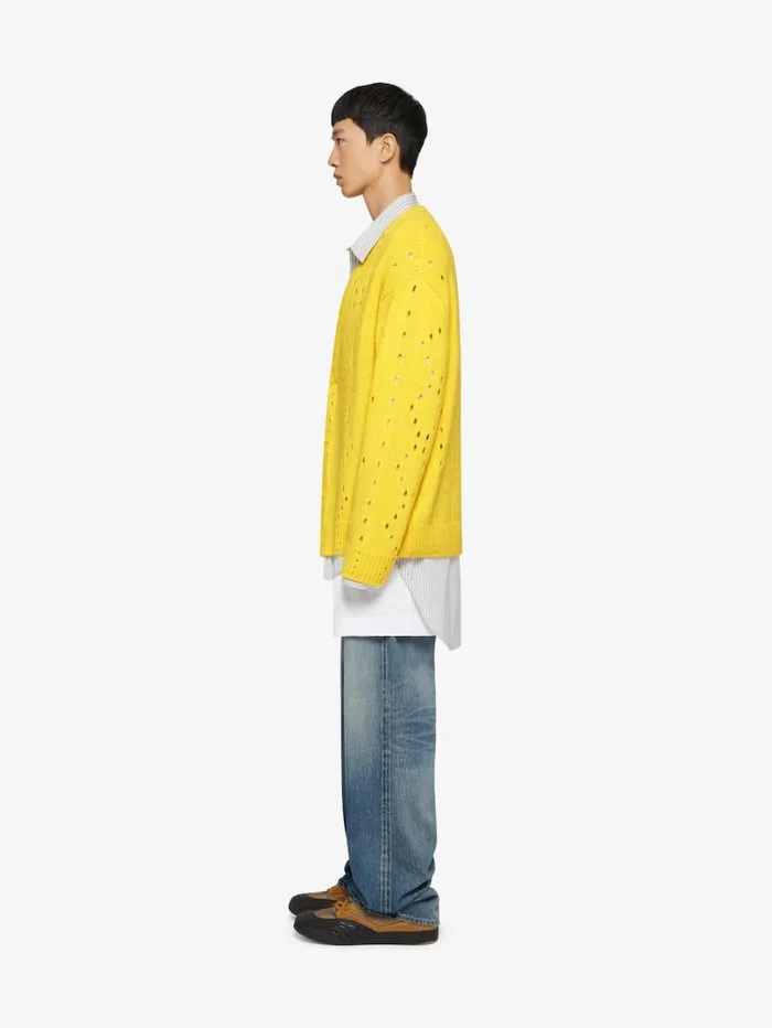 Givenchy Oversized Cardigan In Wool Sunflower Men Knitwear