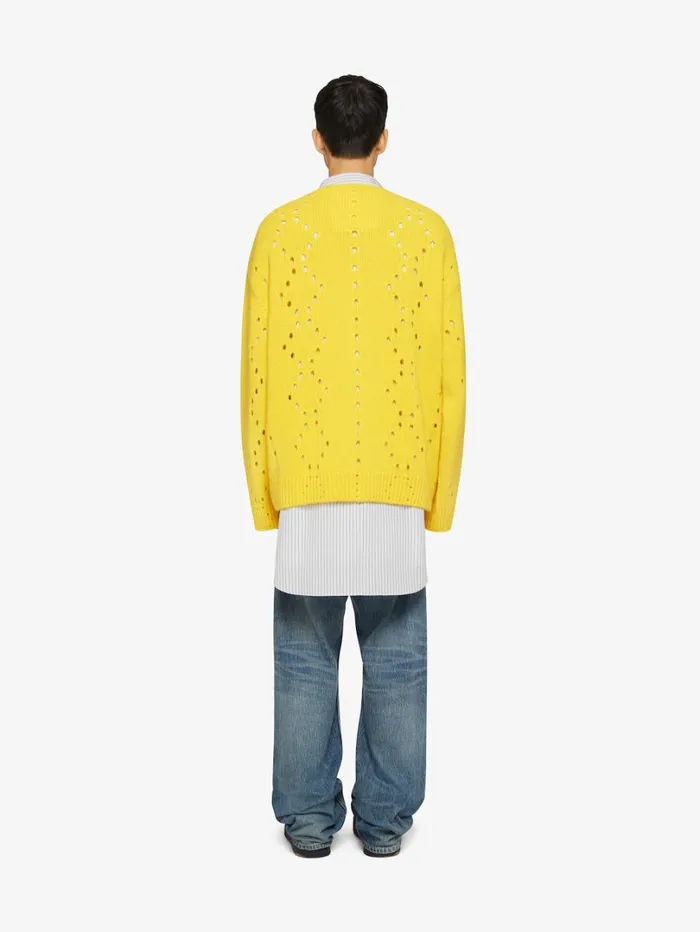 Givenchy Oversized Cardigan In Wool Sunflower Men Knitwear