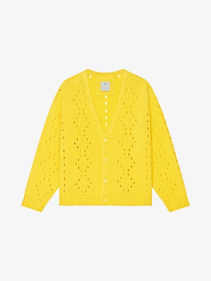 Givenchy Oversized Cardigan In Wool Sunflower Men Knitwear
