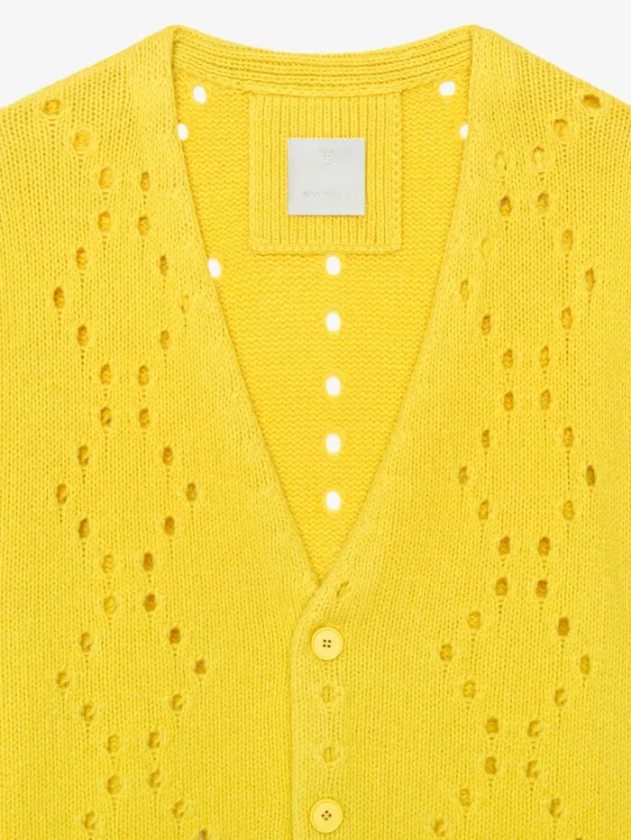 Givenchy Oversized Cardigan In Wool Sunflower Men Knitwear