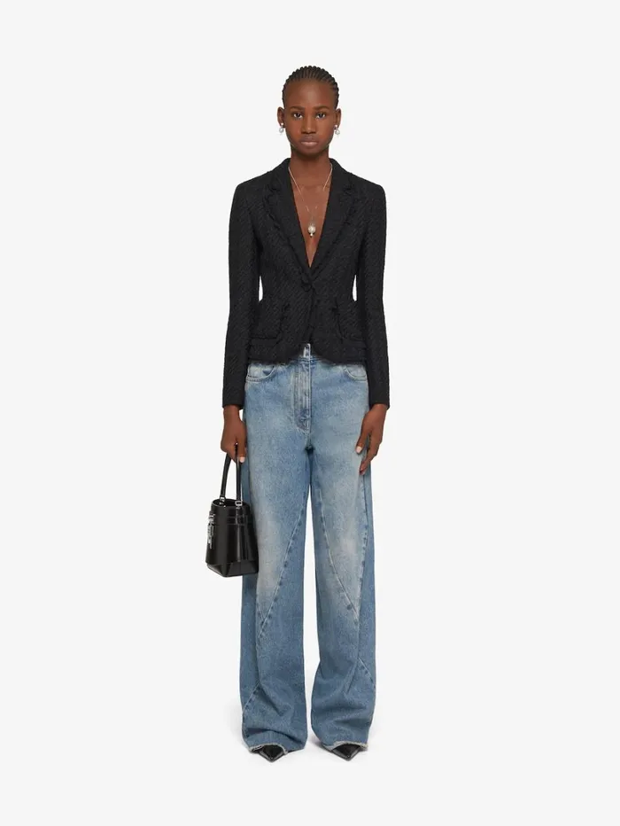 Givenchy Oversized Jeans In Denim With Stitching Details Medium Blue Women Pants and Shorts