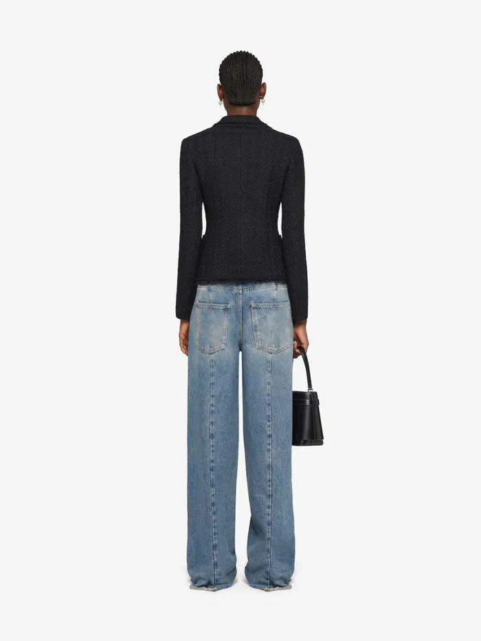 Givenchy Oversized Jeans In Denim With Stitching Details Medium Blue Women Pants and Shorts