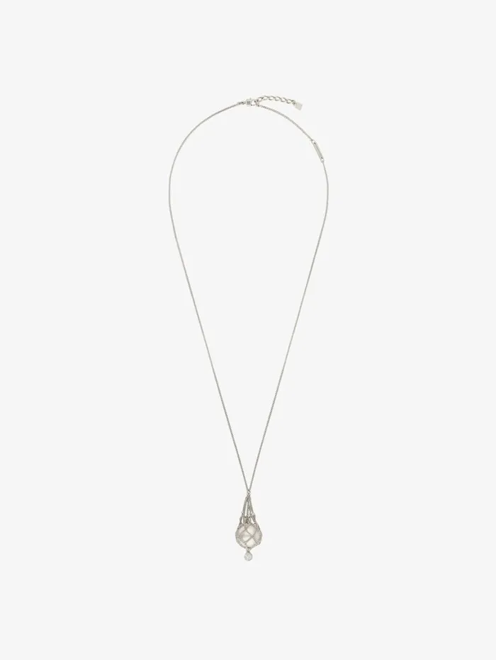 Givenchy Pearling Necklace In Metal With Pearls And Crystals Whitesilvery Women Jewelry Givenchy Pearling Necklace In Metal With Pearls And Crystals Whitesilvery Women Jewelry
