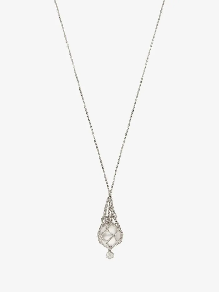 Givenchy Pearling Necklace In Metal With Pearls And Crystals Whitesilvery Women Jewelry Givenchy Pearling Necklace In Metal With Pearls And Crystals Whitesilvery Women Jewelry
