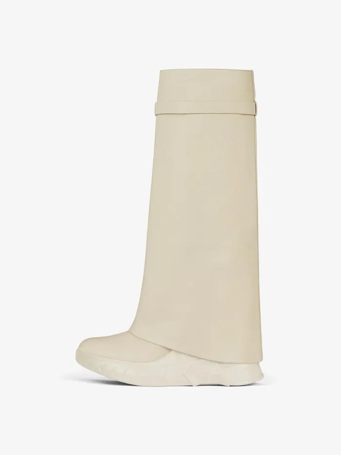 Givenchy Shark Lock Biker Boots In Grained Leather Beige Women Shark Lock Givenchy Shark Lock Biker Boots In Grained Leather Beige Women Shark Lock