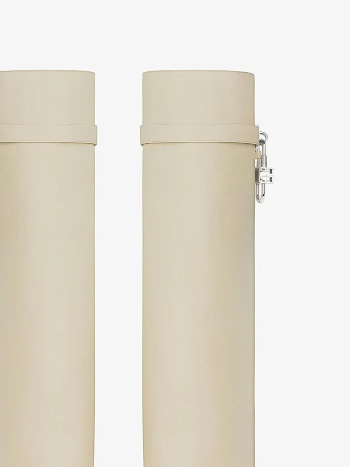 Givenchy Shark Lock Biker Boots In Grained Leather Beige Women Shark Lock Givenchy Shark Lock Biker Boots In Grained Leather Beige Women Shark Lock