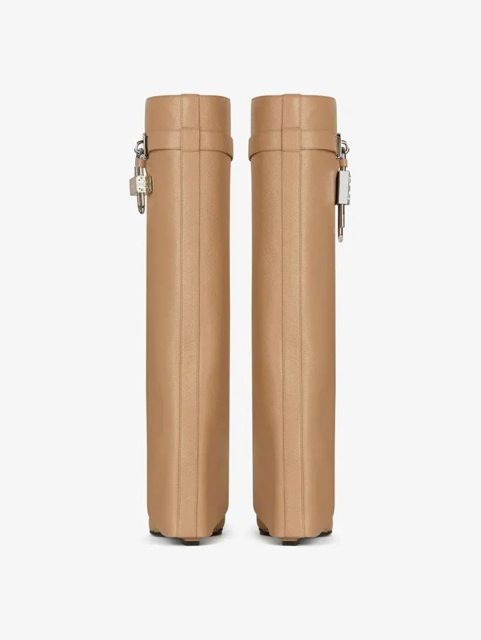 Givenchy Shark Lock Boots In Grained Leather Beige Women Shark Lock Givenchy Shark Lock Boots In Grained Leather Beige Women Shark Lock