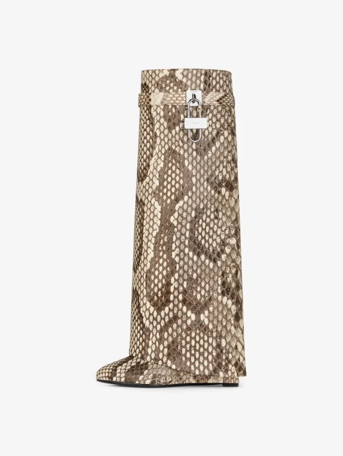 Givenchy Shark Lock Boots In Python Greynatural Women Shark Lock Givenchy Shark Lock Boots In Python Greynatural Women Shark Lock