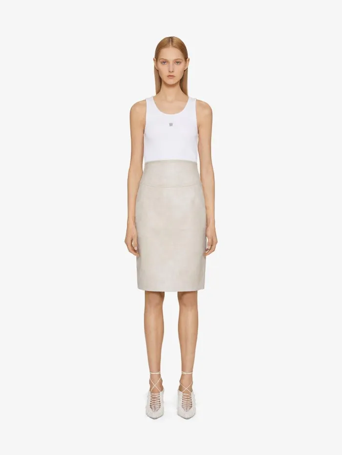 Givenchy Slim Fit Tank Top In Cotton With 4G Detail White Women TShirts