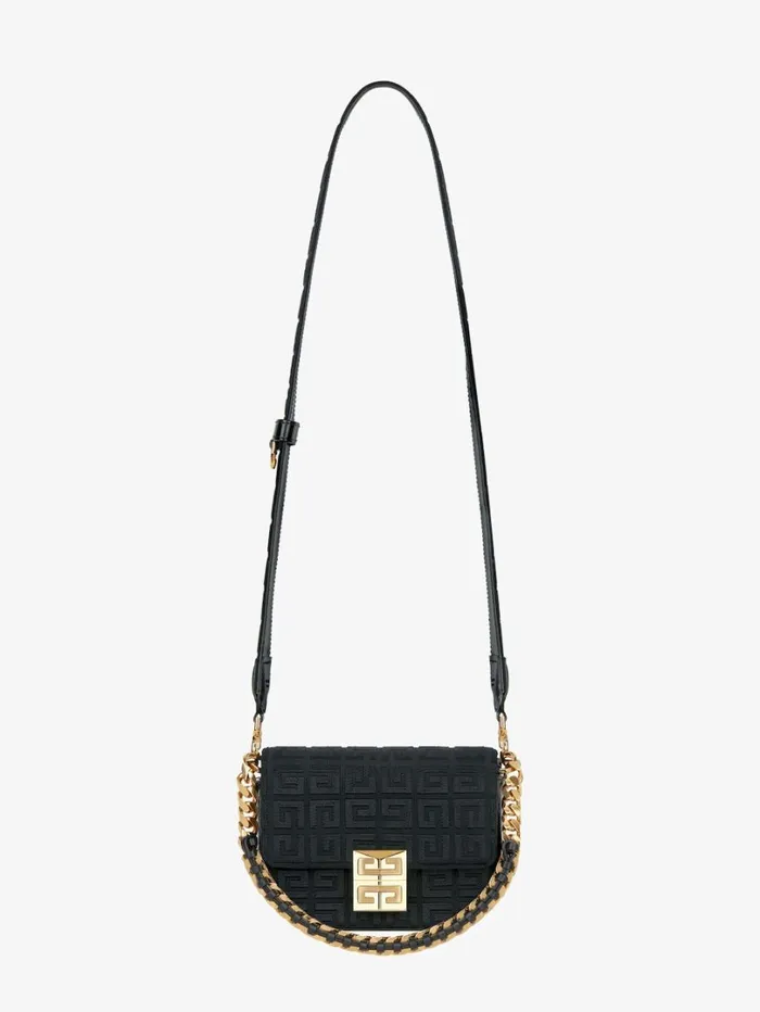 Givenchy Small 4G Bag In 4G Embroidery With Chain Black Women Crossbody Bags