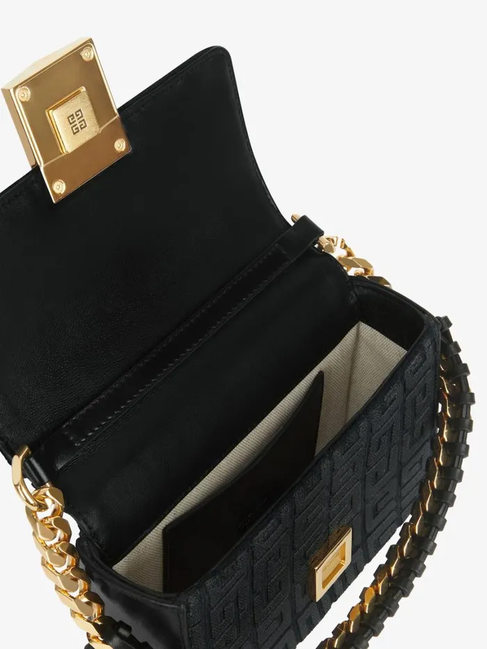 Givenchy Small 4G Bag In 4G Embroidery With Chain Black Women Crossbody Bags Givenchy Small 4G Bag In 4G Embroidery With Chain Black Women Crossbody Bags