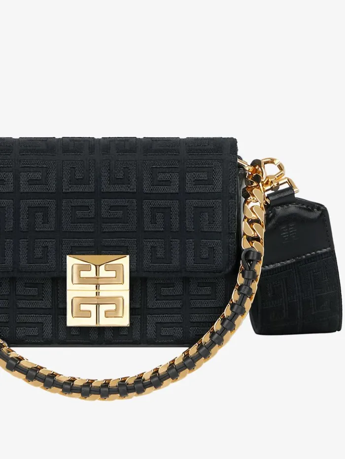 Givenchy Small 4G Bag In 4G Embroidery With Chain Black Women Crossbody Bags Givenchy Small 4G Bag In 4G Embroidery With Chain Black Women Crossbody Bags