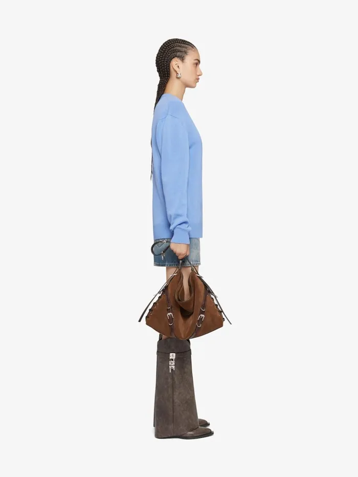 Givenchy Sweater In Cashmere With Chain Detail Cornflower Women Knitwear