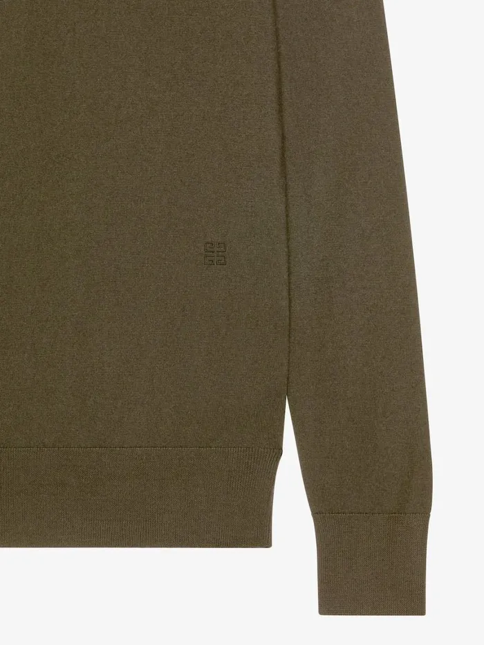 Givenchy Sweater In Wool And Cashmere Khaki Men Knitwear Givenchy Sweater In Wool And Cashmere Khaki Men Knitwear