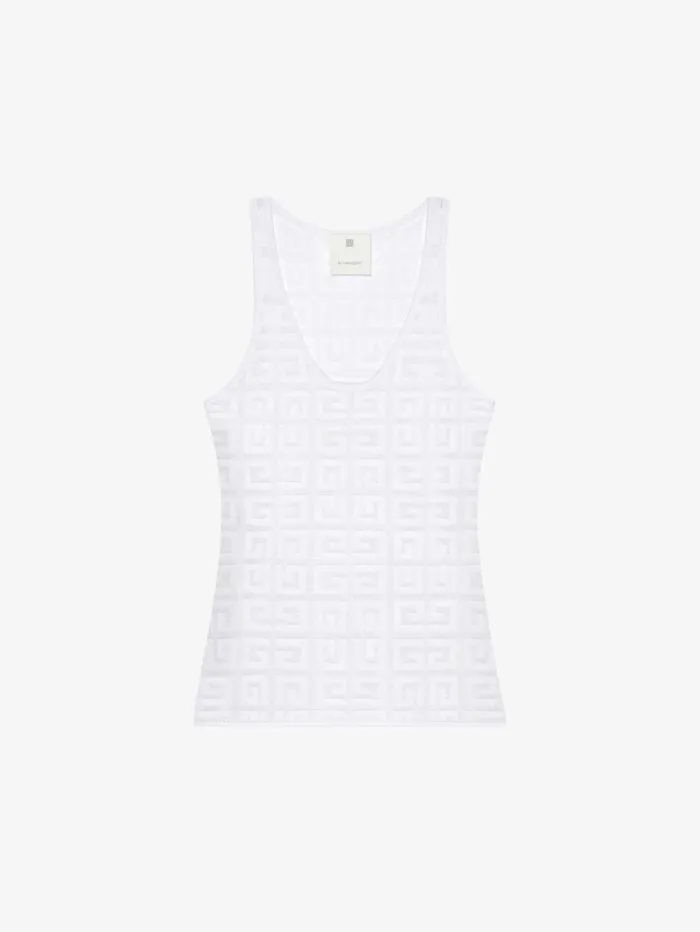 Givenchy Tank Top In 4G Jacquard White Women Tops and Shirts
