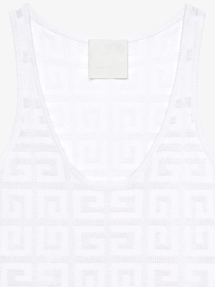 Givenchy Tank Top In 4G Jacquard White Women Tops and Shirts