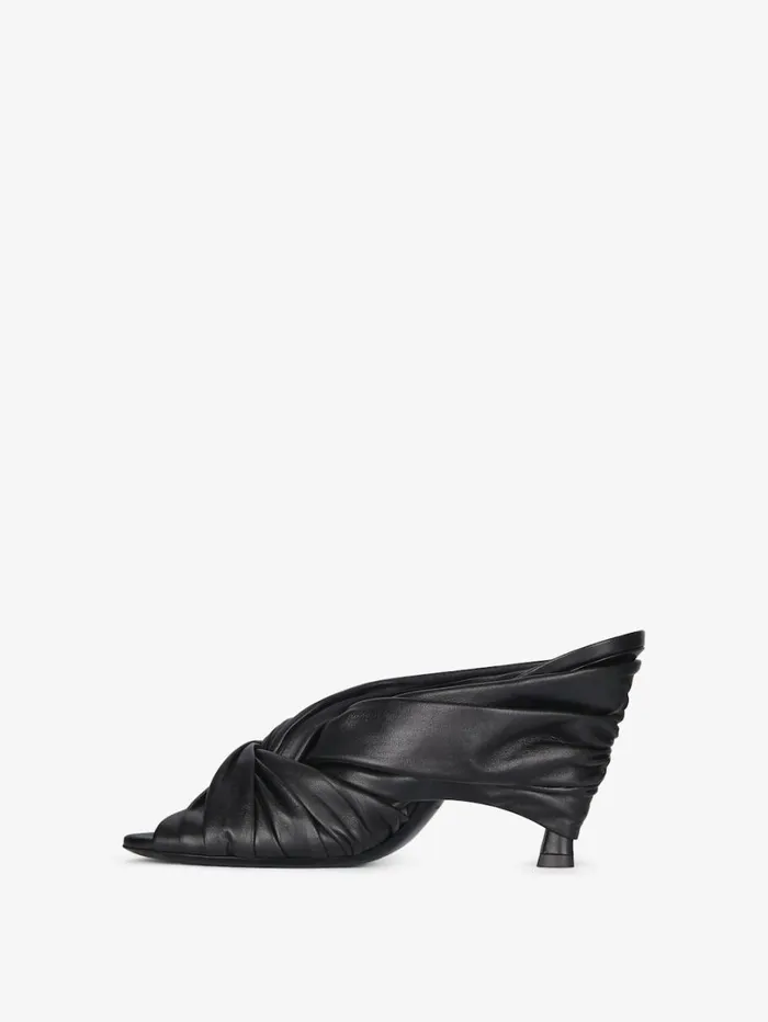 Givenchy Twist Mules In Leather Black Women Heels Givenchy Twist Mules In Leather Black Women Heels