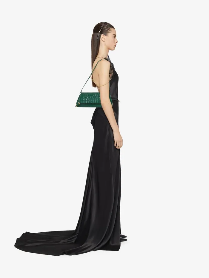 Givenchy Voyou Clutch Bag In Crocodile Effect Leather Emerald Green Women Shoulder Bags Givenchy Voyou Clutch Bag In Crocodile Effect Leather Emerald Green Women Shoulder Bags