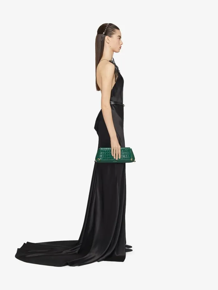 Givenchy Voyou Clutch Bag In Crocodile Effect Leather Emerald Green Women Shoulder Bags Givenchy Voyou Clutch Bag In Crocodile Effect Leather Emerald Green Women Shoulder Bags