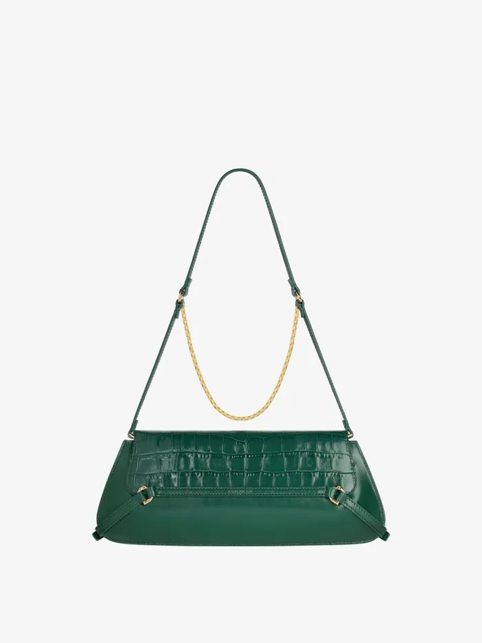 Givenchy Voyou Clutch Bag In Crocodile Effect Leather Emerald Green Women Shoulder Bags Givenchy Voyou Clutch Bag In Crocodile Effect Leather Emerald Green Women Shoulder Bags