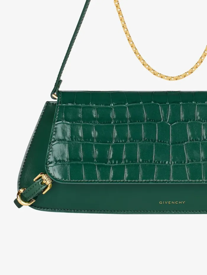 Givenchy Voyou Clutch Bag In Crocodile Effect Leather Emerald Green Women Shoulder Bags Givenchy Voyou Clutch Bag In Crocodile Effect Leather Emerald Green Women Shoulder Bags