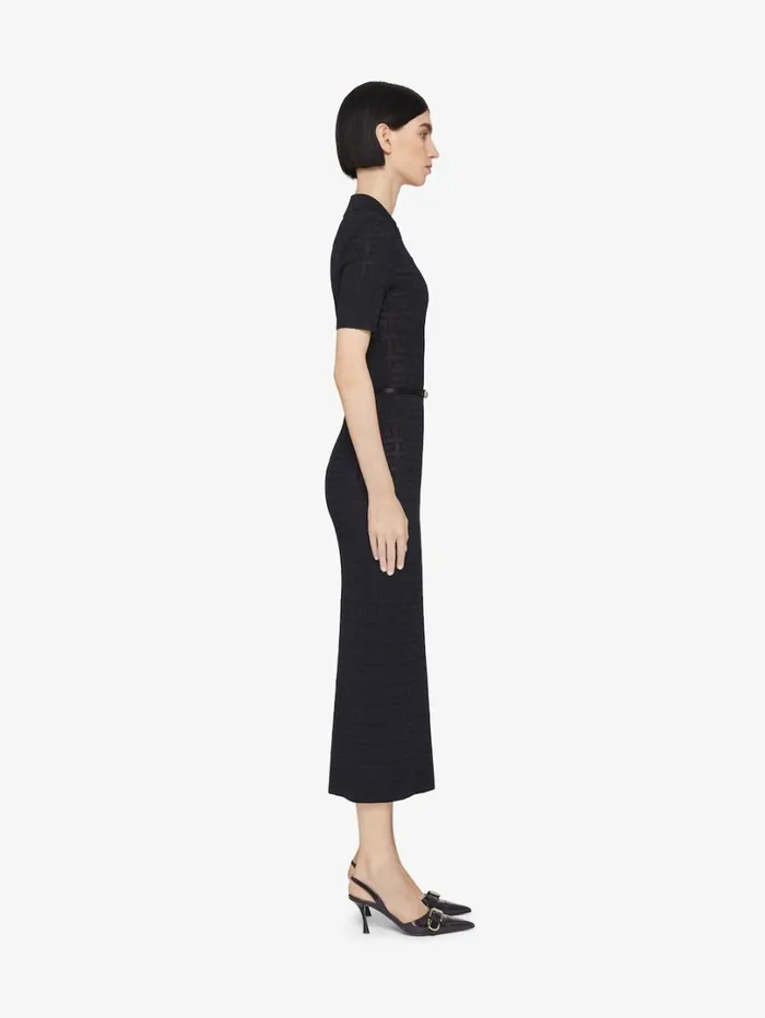 Givenchy Voyou Polo Dress In 4G Jacquard Black Women Dresses