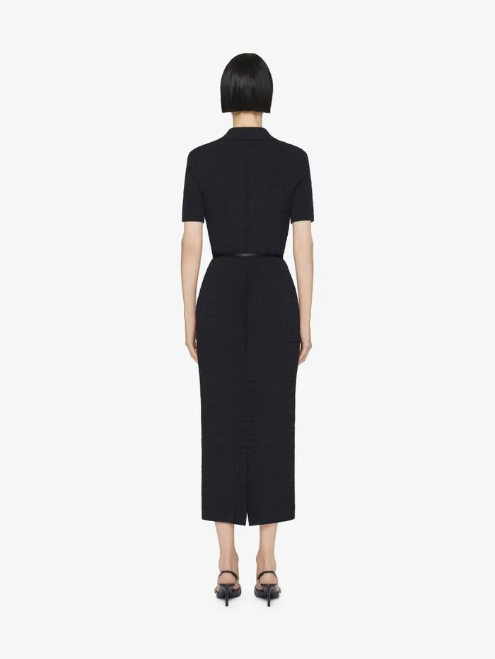 Givenchy Voyou Polo Dress In 4G Jacquard Black Women Dresses