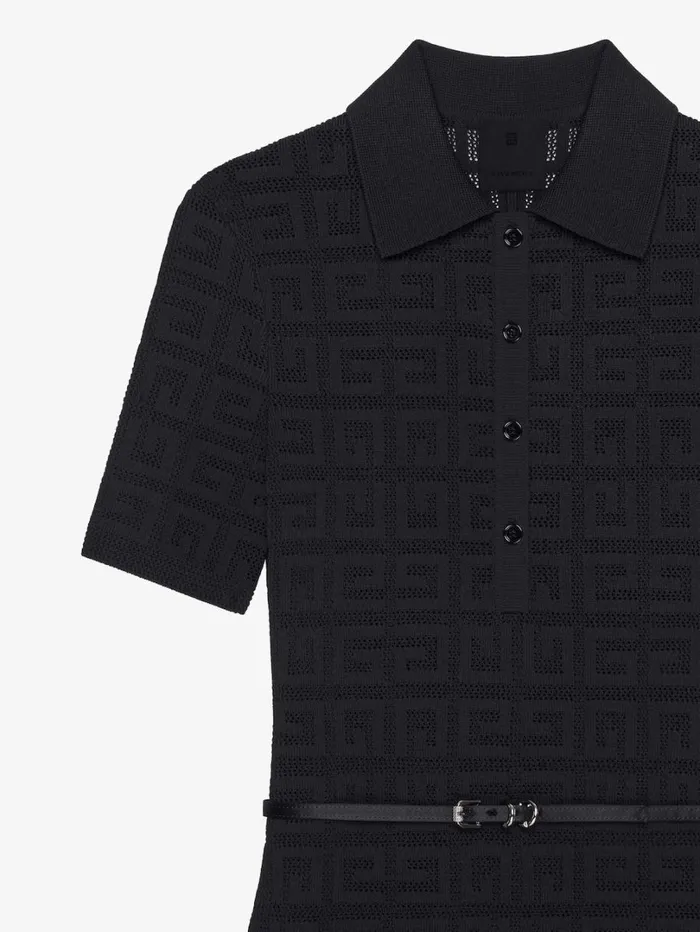 Givenchy Voyou Polo Dress In 4G Jacquard Black Women Dresses