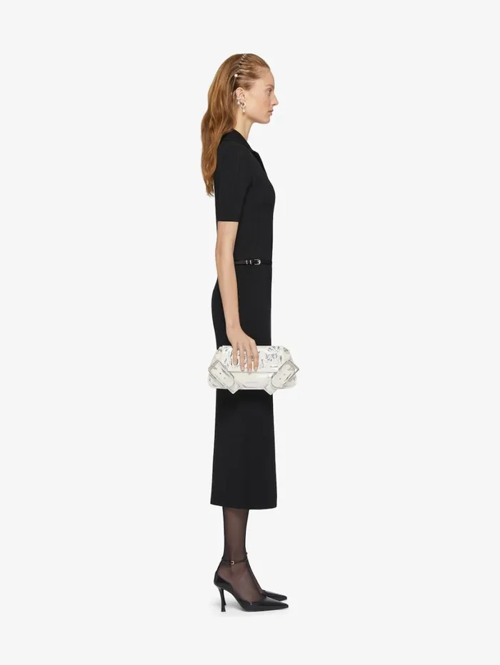 Givenchy Voyou Shoulder Flap Bag In Leather With Floral Pattern Ivory Women Shoulder Bags Givenchy Voyou Shoulder Flap Bag In Leather With Floral Pattern Ivory Women Shoulder Bags