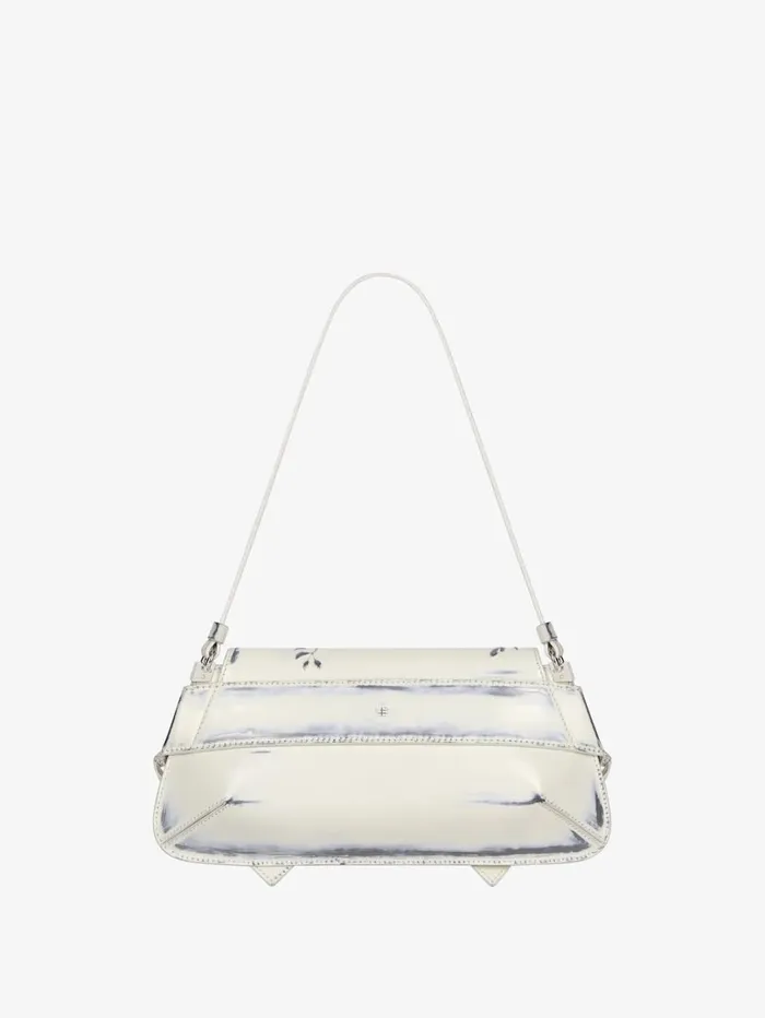 Givenchy Voyou Shoulder Flap Bag In Leather With Floral Pattern Ivory Women Shoulder Bags Givenchy Voyou Shoulder Flap Bag In Leather With Floral Pattern Ivory Women Shoulder Bags
