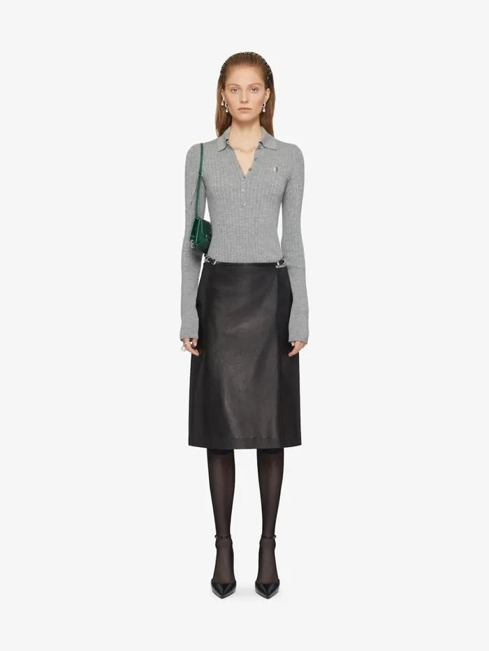 Givenchy Voyou Wrap Skirt In Leather Black Women Skirts