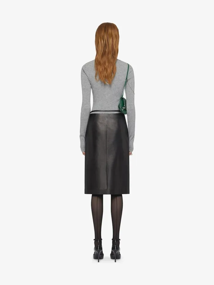 Givenchy Voyou Wrap Skirt In Leather Black Women Skirts