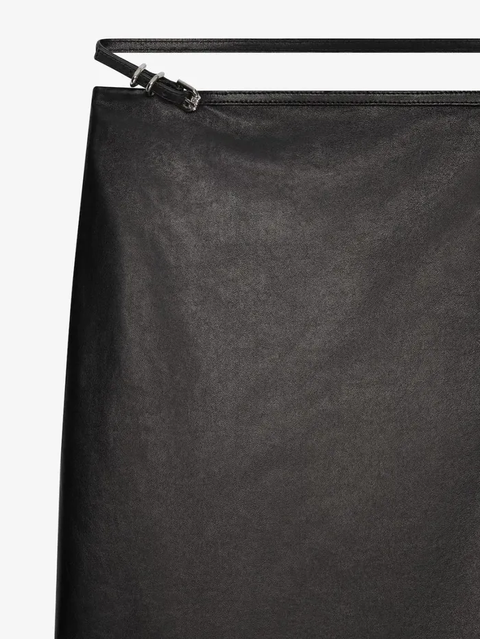 Givenchy Voyou Wrap Skirt In Leather Black Women Skirts