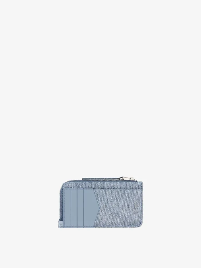 Givenchy Voyou Zipped Card Holder In Denim Medium Blue Women Wallets and Card Holders Givenchy Voyou Zipped Card Holder In Denim Medium Blue Women Wallets and Card Holders