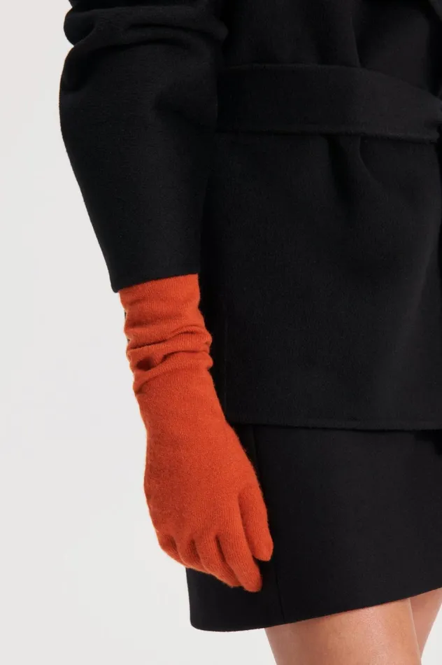 Gloves Women Scanlan Theodore CASHMERE GLOVES Burnt