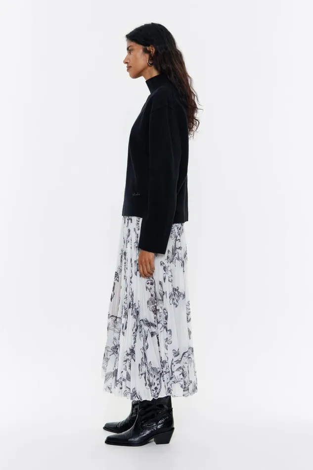Grey Greyhound Pleated Midi Skirt Galgo Big Grey Women Bimba Y Lola Skirts Grey Greyhound Pleated Midi Skirt Galgo Big Grey Women Bimba Y Lola Skirts