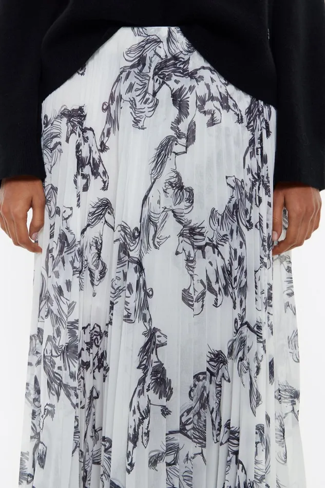 Grey Greyhound Pleated Midi Skirt Galgo Big Grey Women Bimba Y Lola Skirts Grey Greyhound Pleated Midi Skirt Galgo Big Grey Women Bimba Y Lola Skirts