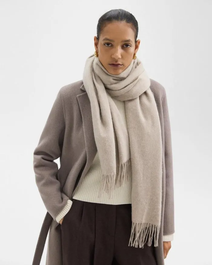 Hats Gloves Scarves Women Theory Classic Scarf In Cashmere Oat Melange